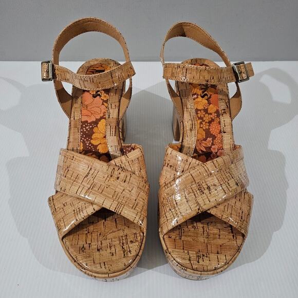 NEW Korks Kork Ease Calda Sandal Platform Chunky Heel Patent Cork Womens Size 11 - Picture 4 of 13